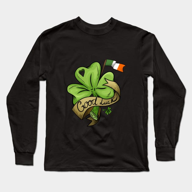 Shamrock - St.Patrick's Day Long Sleeve T-Shirt by KimLeex